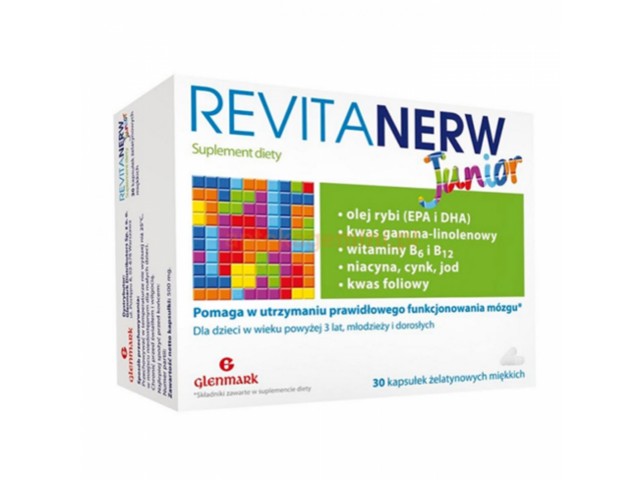Revitanerw Junior interakcje ulotka kapsułki żelatynowe miękkie 500 mg 30 kaps.