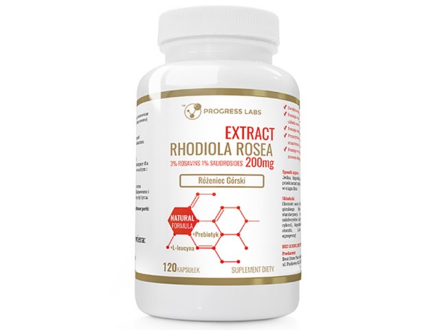 Rhodiola Rosea 200mg Ekstrakt interakcje ulotka kapsułki  120 kaps.