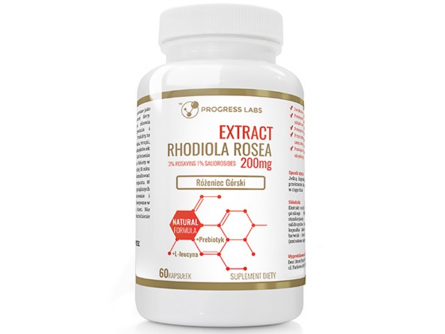 Rhodiola Rosea 200mg Ekstrakt interakcje ulotka kapsułki  60 kaps.