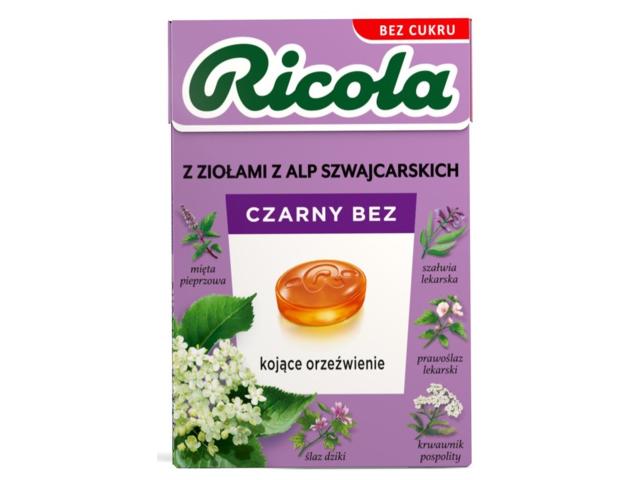 Ricola Czarny Bez Cukierki ziołowe bez cukru interakcje ulotka cukierki  27,5 g