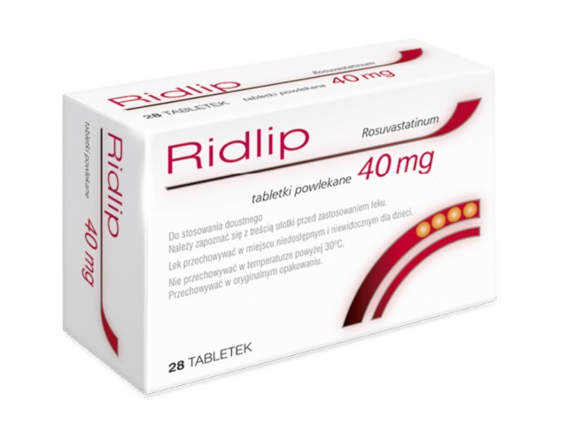 Ridlip interakcje ulotka tabletki powlekane 40 mg 28 tabl.