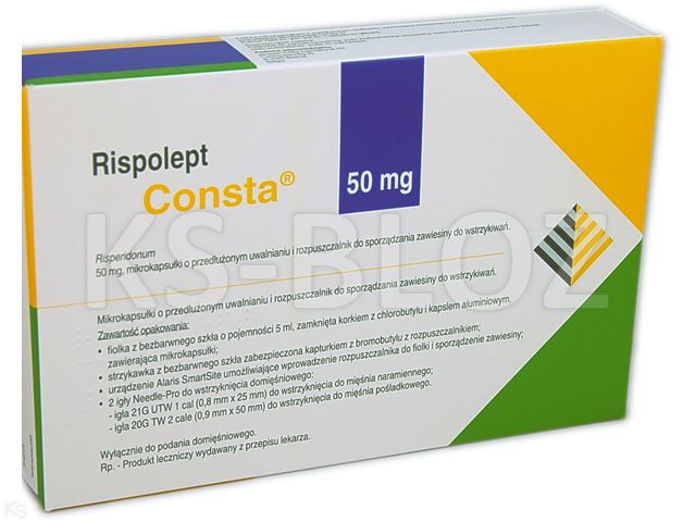 Rispolept Consta interakcje ulotka proszek i rozpuszczalnik do sporządzania zawiesiny do wstrzykiwań o przedłużonym uwalnianiu 50 mg 