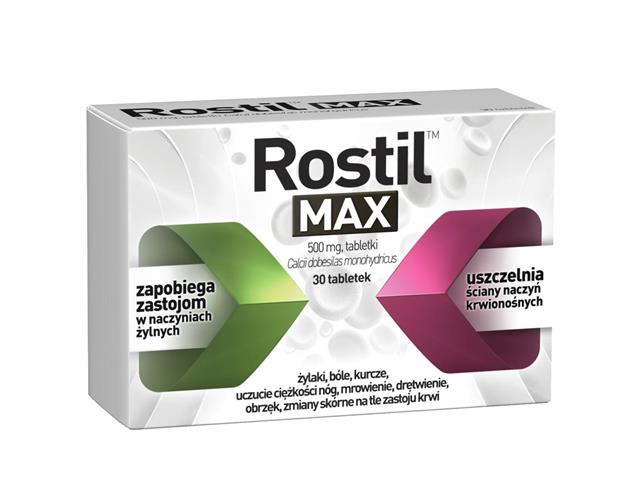 Rostil Max interakcje ulotka tabletki 500 mg 30 tabl.