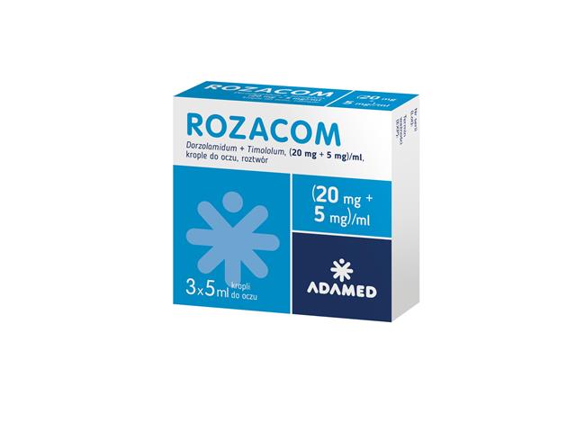 Rozacom interakcje ulotka krople do oczu, roztwór (20mg+5mg)/ml 