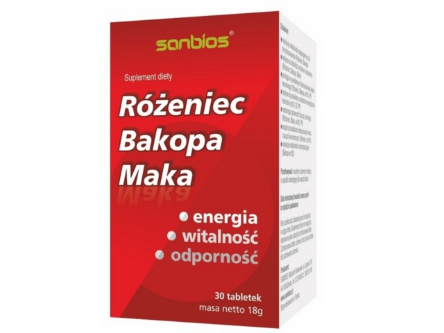 Różeniec Bakopa Maka interakcje ulotka tabletki - 30 tabl.