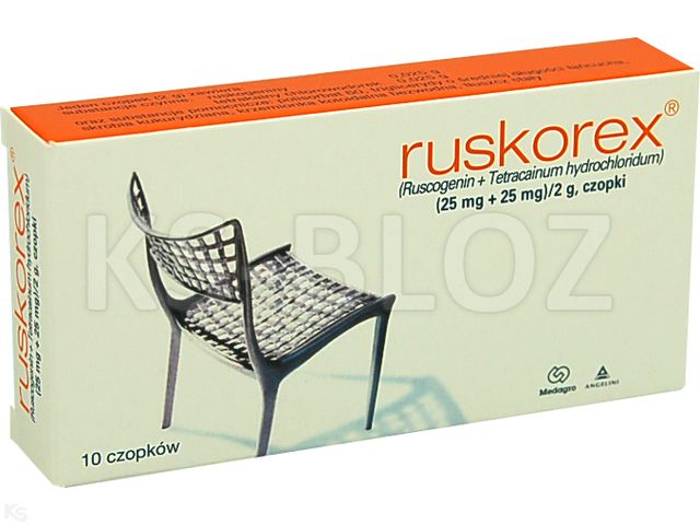 Ruskorex interakcje ulotka czopki doodbytnicze (25mg+25mg)/2g 10 czop.