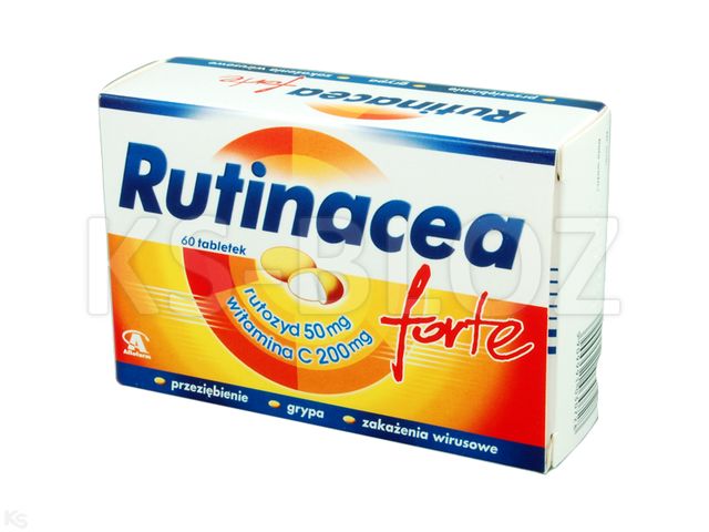 Rutinac Forte interakcje ulotka tabletki drażowane 200mg+50mg 60 tabl. | 4 blist.po 15szt.
