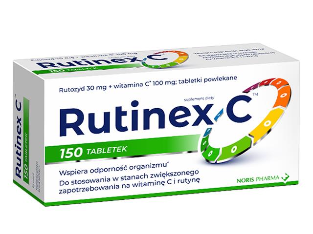 Rutinex C interakcje ulotka tabletki powlekane  150 tabl.