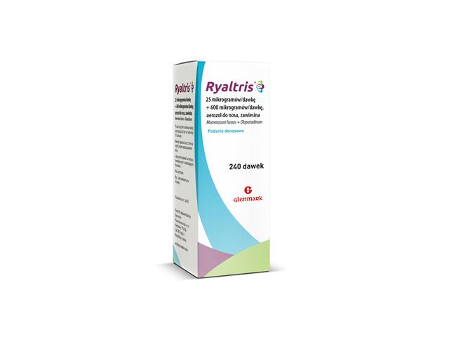 Ryaltris interakcje ulotka aerozol do nosa, zawiesina (25mcg+600mcg)/daw. 240 daw.