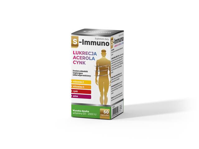 S-Immuno Lukrecja Acerola Cynk interakcje ulotka kapsułki - 50 kaps.