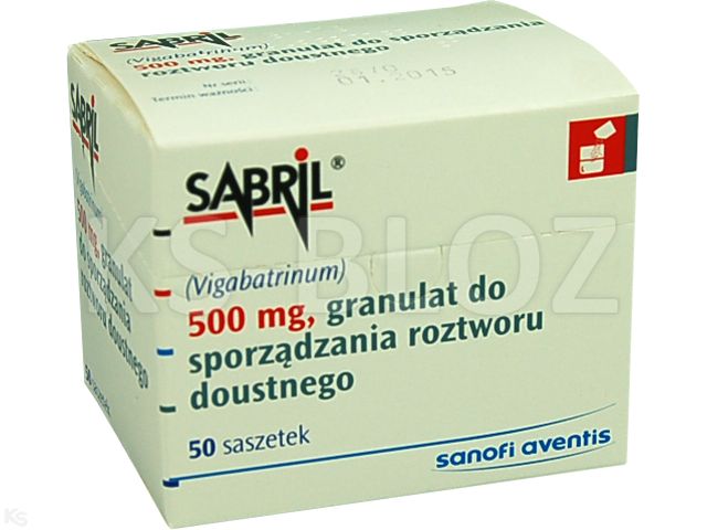 Sabril interakcje ulotka granulat do sporządzania roztworu doustnego 500 mg 50 sasz.