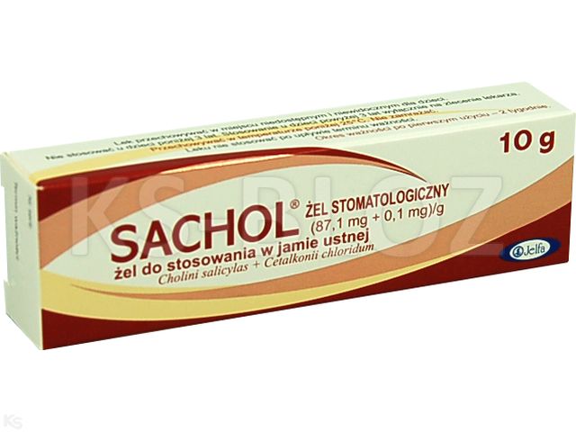 Sachol Żel stomatologiczny interakcje ulotka żel do stosowania w jamie ustnej (87,1mg+100mcg)/g 10 g | (tub.)