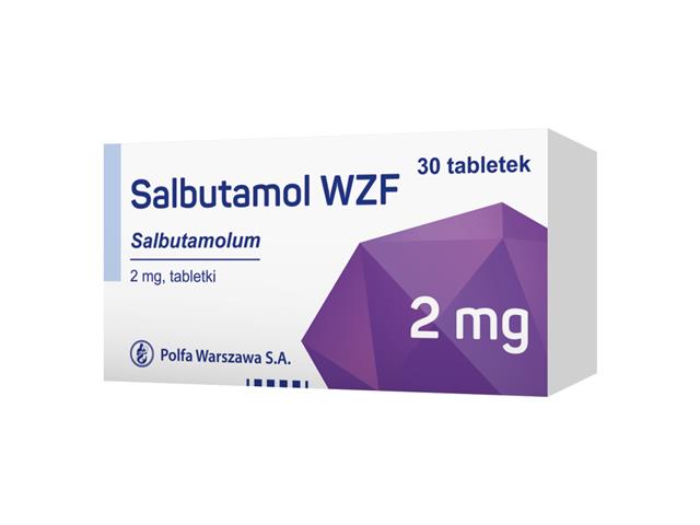 Salbutamol WZF interakcje ulotka tabletki 2 mg 30 tabl. | 2 blist.po 15 szt.