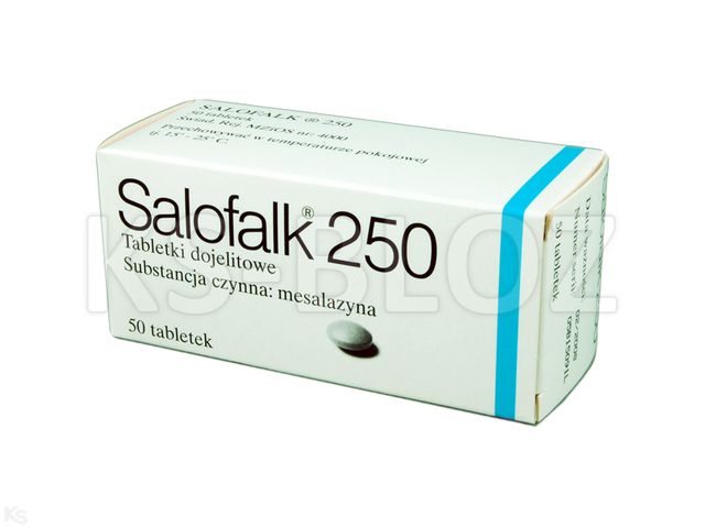 Salofalk 250 interakcje ulotka tabletki dojelitowe 250 mg 50 tabl.