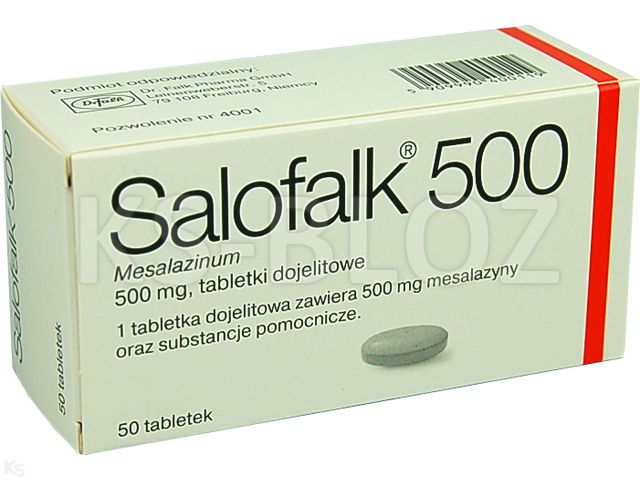 Salofalk 500 interakcje ulotka tabletki dojelitowe 500 mg 50 tabl.