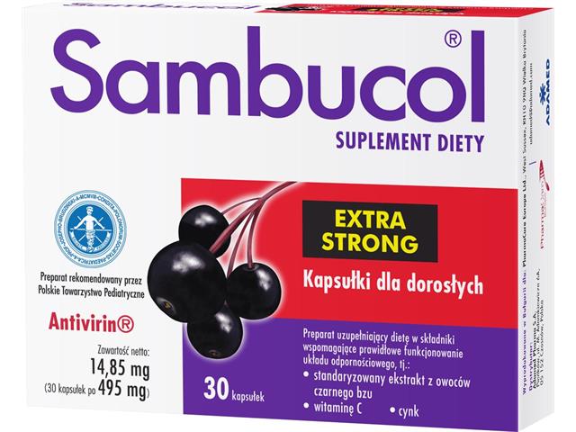 Sambucol Extra Strong interakcje ulotka kapsułki  30 kaps.