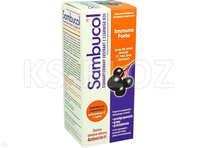 Sambucol Immuno Forte interakcje ulotka syrop  120 ml
