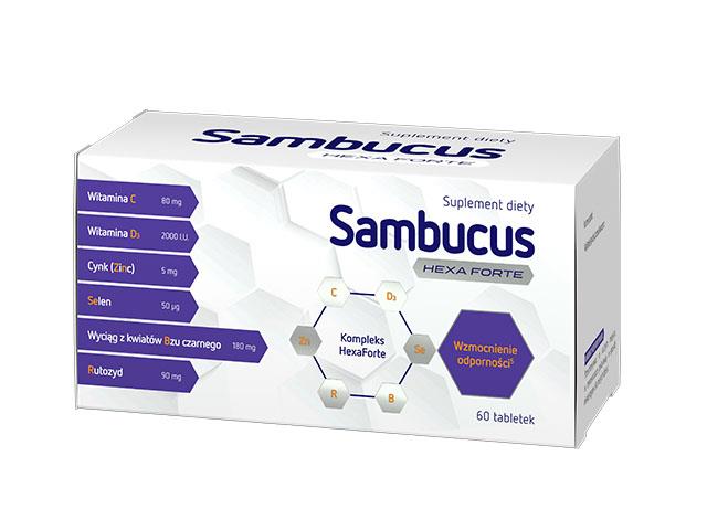 Sambucus Hexaforte interakcje ulotka tabletki powlekane  60 tabl.