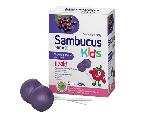 Sambucus Kids Lizaki interakcje ulotka lizaki  5 szt.