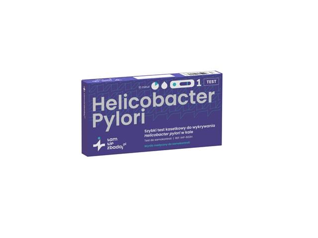 SamSięZbadaj.pl Helicobacter pylori Szybki Test kasetkowy do wykrywania Helicobacter pylori w kale interakcje ulotka test  1 szt.