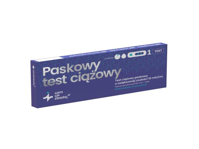 SamSięZbadaj.pl Test ciążowy paskowy interakcje ulotka test ciążowy paskowy  1 szt.