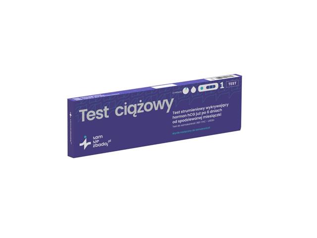 SamSięZbadaj.pl Test ciążowy strumieniowy interakcje ulotka test ciążowy strumieniowy  1 szt.