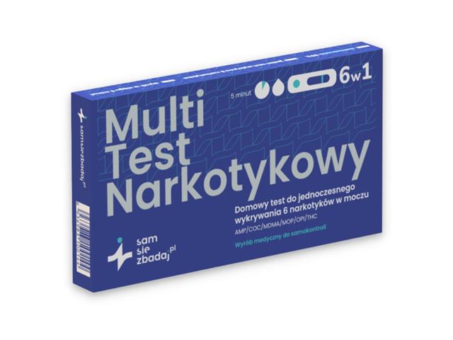 Samsiezbadaj.pl Test Multi narkotykowy do samokontroli 6w1 interakcje ulotka test  1 szt.