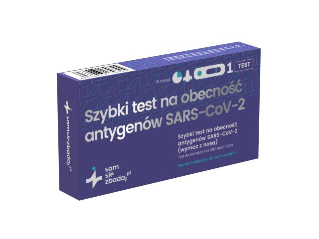 SamSięZbadaj.pl Test na obecność antygenów SARS-CoV-2 szybki interakcje ulotka test kasetkowy  1 szt.