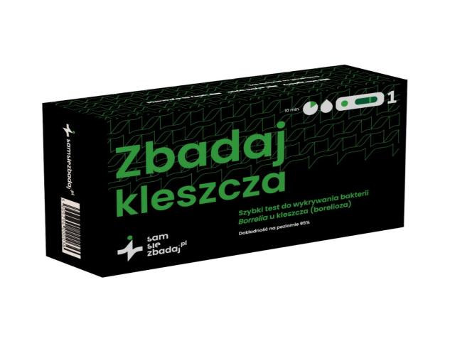 SamSięZbadaj.pl Zbadaj Kleszcza Test do wykrywania bakterii Borrelia u kleszcza szybki interakcje ulotka test - 1 op.