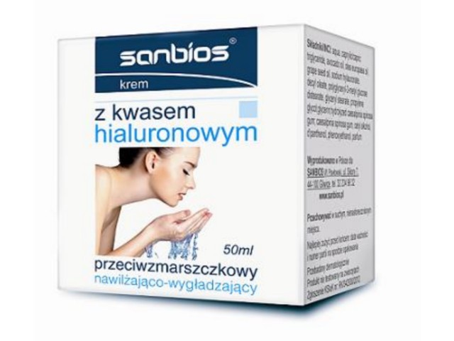 Sanbios Krem przeciwzmarszczkowy z kwasem hialuronowym interakcje ulotka krem  50 ml