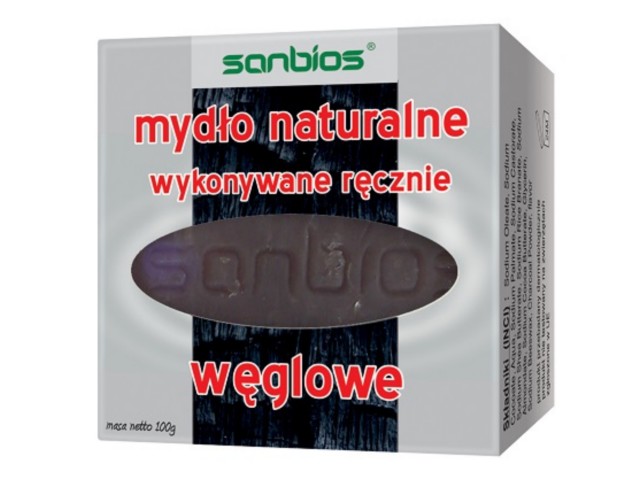 Sanbios Mydło naturalne węglowe interakcje ulotka kostka - 100 g