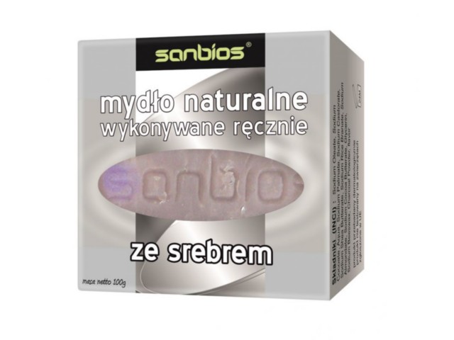 Sanbios Mydło naturalne ze srebrem interakcje ulotka kostka  100 g