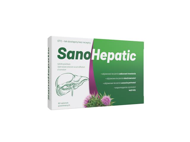 SanoHepatic interakcje ulotka tabletki powlekane 70 mg 60 tabl.