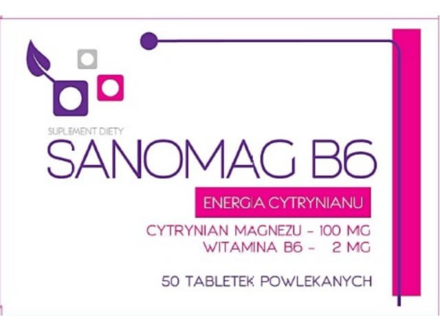 Sanomag B6 Energia Cytrynianu interakcje ulotka tabletki powlekane  50 tabl.