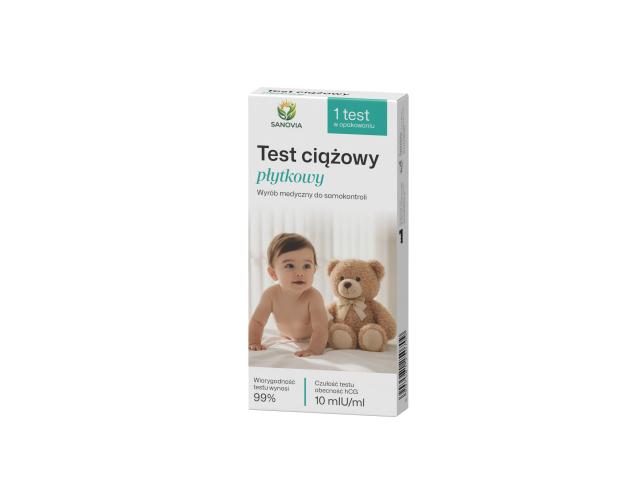 Sanovia Test ciążowy płytkowy 10 mlU/ml interakcje ulotka test ciążowy płytkowy  1 szt.