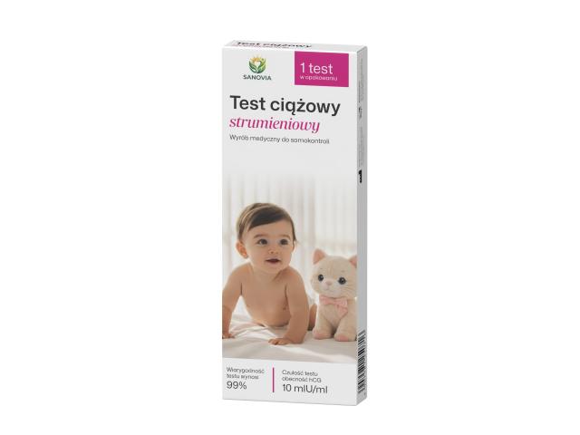 Sanovia Test ciążowy strumieniowy 10 mlU/ml interakcje ulotka test ciążowy strumieniowy  1 szt.
