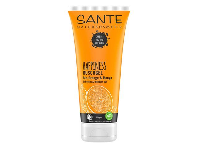 SANTE HAPPINESS Żel pod prysznic z organiczną pomarańczą i mango interakcje ulotka żel - 200 ml (tub.)