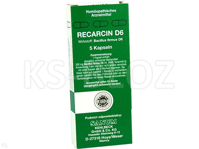 Sanum Recarcin D6 interakcje ulotka kapsułki - 5 kaps.