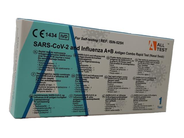 SARS-CoV-2 and Influenza A + B Antigen Combo Rapid Test nasal swab interakcje ulotka test  1 szt.