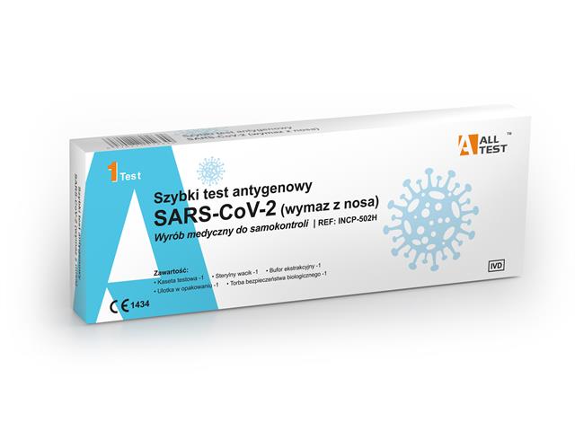 SARS-CoV-2 Test szybki antygenowy wymaz z nosa interakcje ulotka   1 szt.
