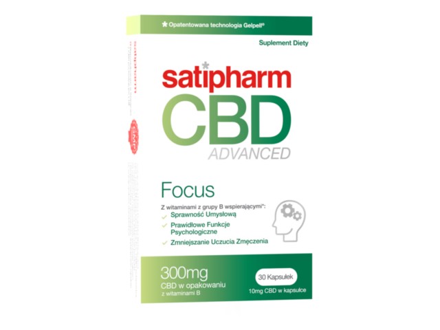 Satipharm CBD Advanced Focus interakcje ulotka kapsułki dojelitowe  30 kaps.