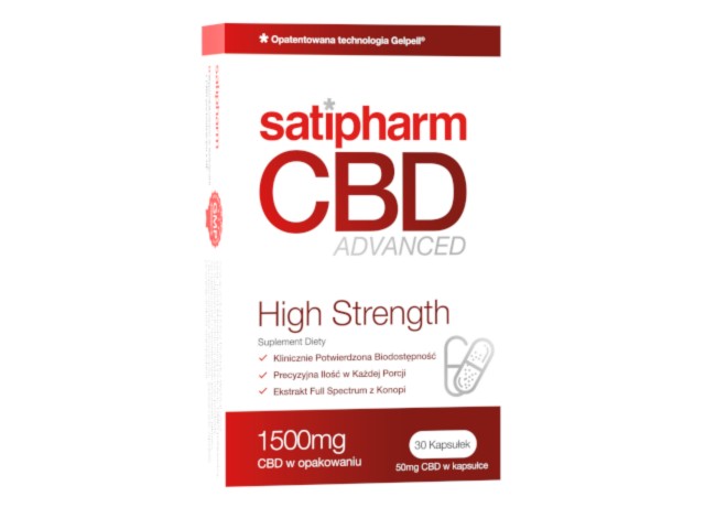 Satipharm CBD Advanced High Strength interakcje ulotka kapsułki dojelitowe - 30 kaps.