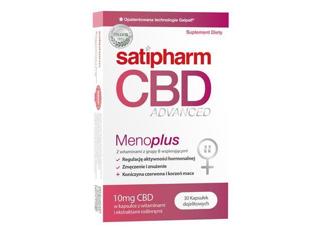 Satipharm CBD Advanced Menoplus interakcje ulotka kapsułki dojelitowe - 30 kaps.