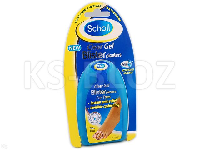 Scholl Hydra-Gel Plastry na pęcherze palce u stóp interakcje ulotka plaster  6 szt.