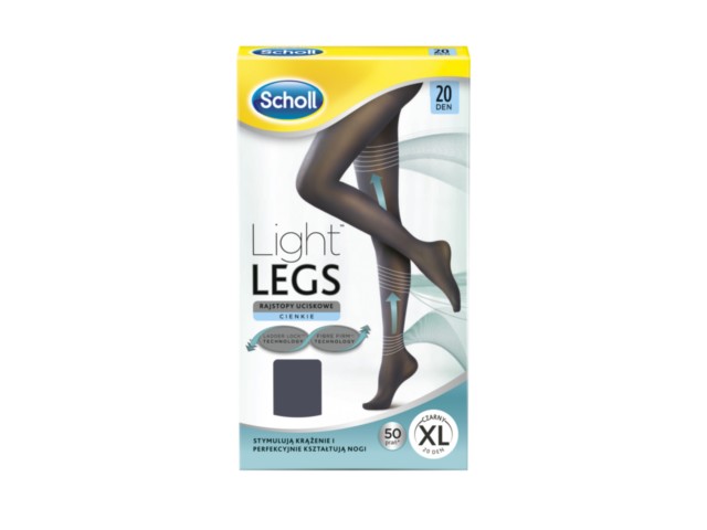 Scholl Light Legs Rajstopy uciskowe czarne 20 DEN XL interakcje ulotka   1 szt.