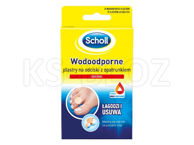 Scholl Plastry z opatrunkiem na odciski wodoodporne interakcje ulotka   8 szt.