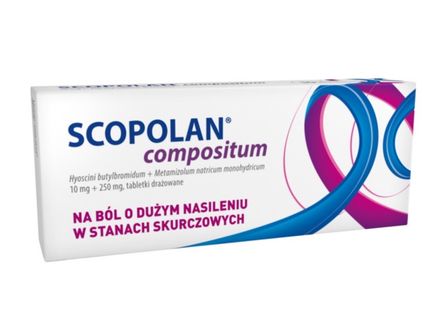 Scopolan Compositum interakcje ulotka tabletki drażowane 10mg+250mg 10 tabl.