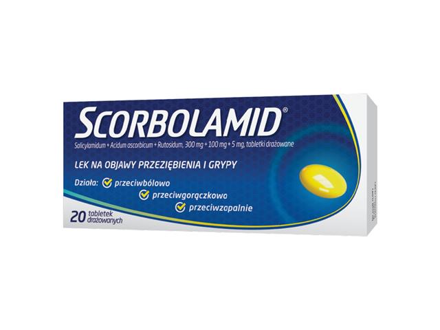 Scorbolamid interakcje ulotka tabletki drażowane 0,3g+0,005g+0,1g 20 tabl.