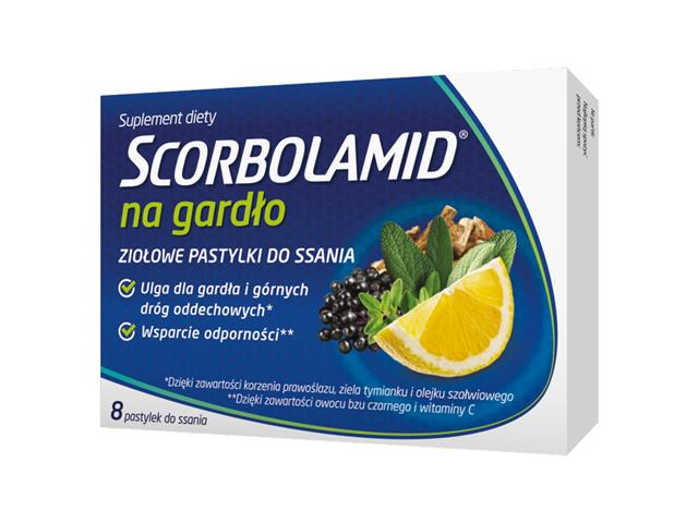 Scorbolamid na gardło interakcje ulotka pastylki do ssania - 8 pastyl.