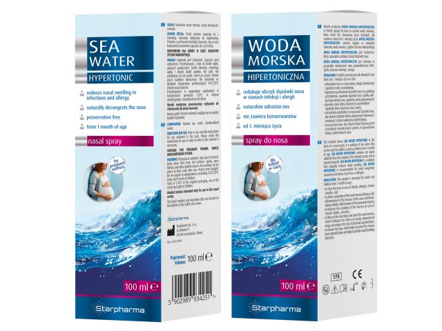 Sea Water Hypertonic Woda morska interakcje ulotka spray do nosa  100 ml